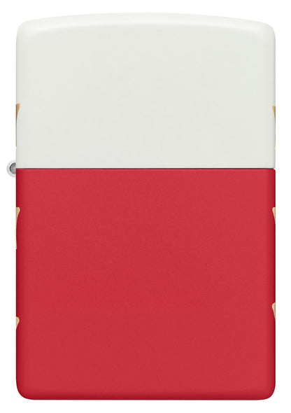 Zippo USA-250 White Top/Red Bottom w Stars Windproof Pocket Fuel Refillable Lighter, BIS Certified