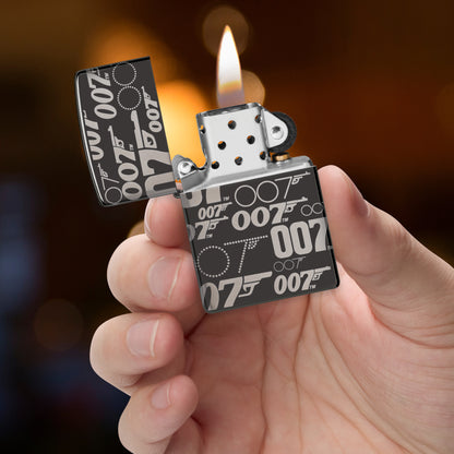 Zippo Bond BT 007 Gun Logo Windproof Pocket Fuel Refillable Lighter, BIS Certified