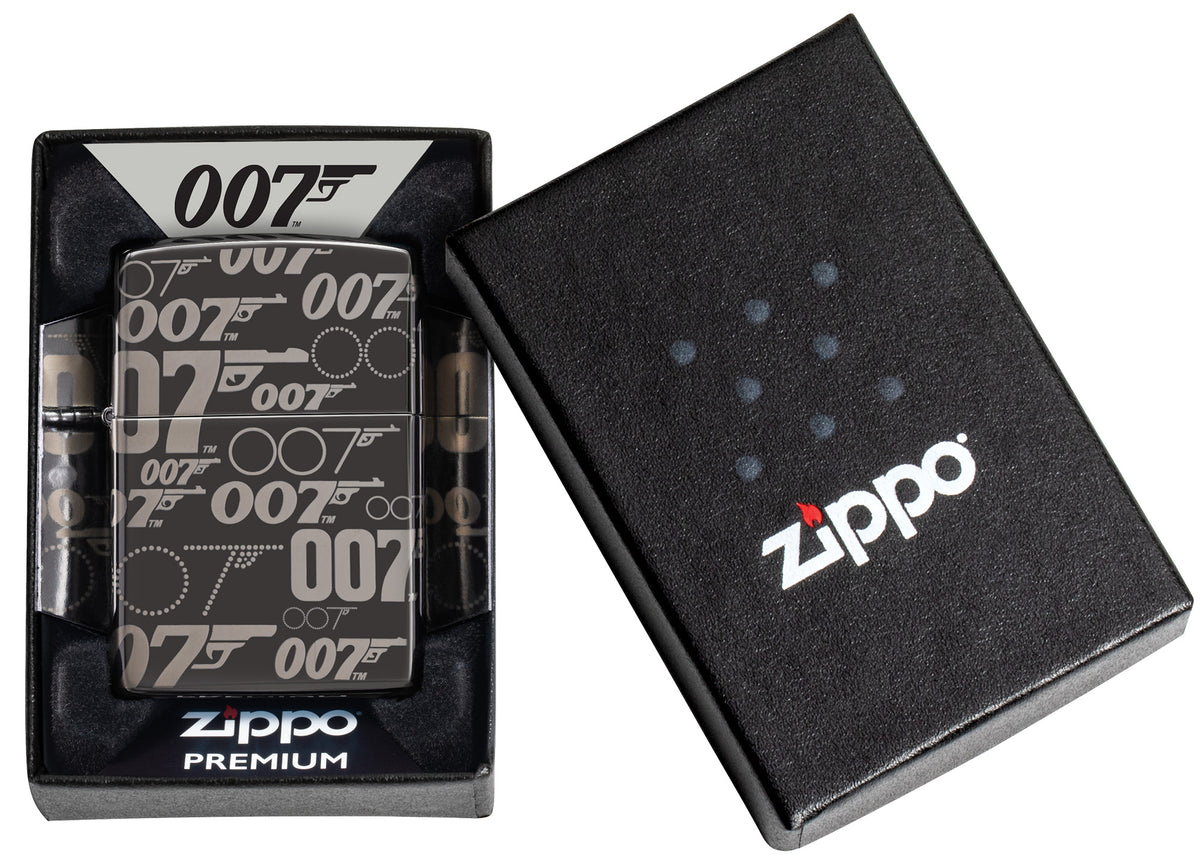 Zippo Bond BT 007 Gun Logo Windproof Pocket Fuel Refillable Lighter, BIS Certified