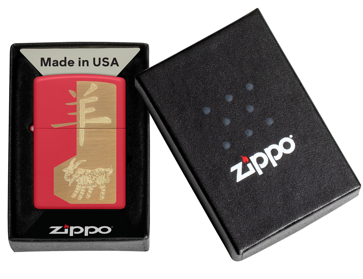 Zippo Year of the Sheep 2027 Windproof Pocket Fuel Refillable Lighter, BIS Certified