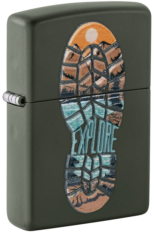 Zippo Explore Design Windproof Pocket Fuel Refillable Lighter, BIS Certified