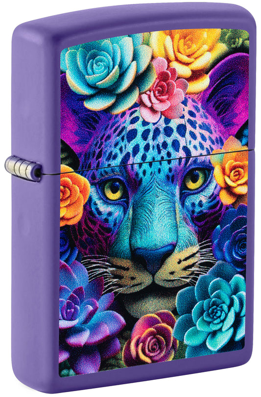 Zippo Floral Leopard Design Windproof Pocket Fuel Refillable Lighter, BIS Certified