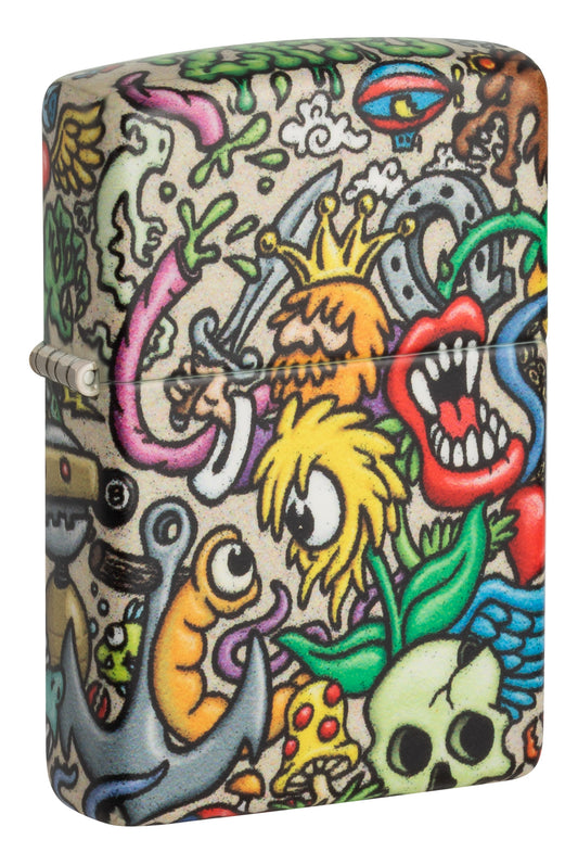 Zippo Tattoo Theme Design Windproof Pocket Fuel Refillable Lighter, BIS Certified