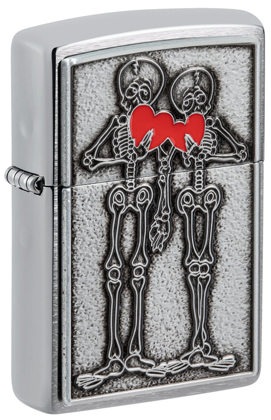 Zippo Couples Emblem Windproof Pocket Fuel Refillable Lighter, BIS Certified