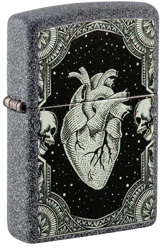 Zippo Hearts Design Windproof Pocket Fuel Refillable Lighter, BIS Certified