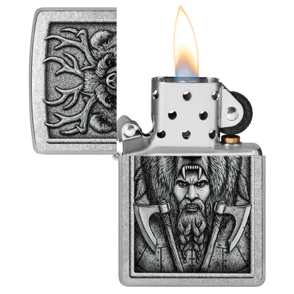 Zippo Barbarian Design Windproof Pocket Fuel Refillable Lighter, BIS Certified
