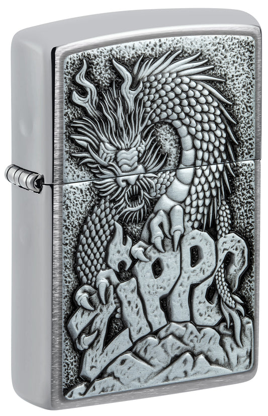 Zippo Dragon Emblem Windproof Pocket Fuel Refillable Lighter, BIS Certified