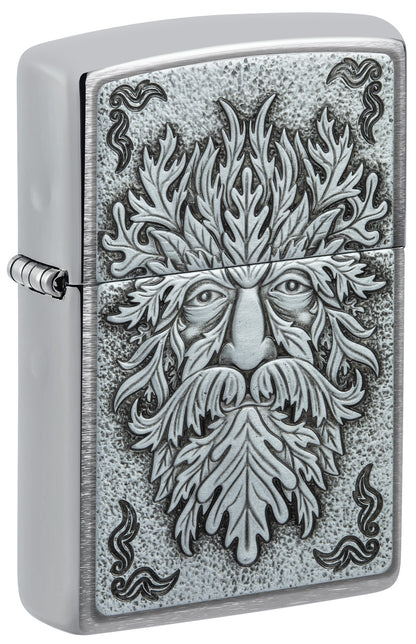 Zippo Green Man Emblem Windproof Pocket Fuel Refillable Lighter, BIS Certified