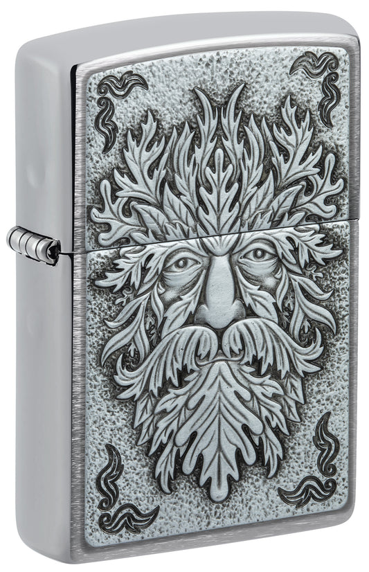Zippo Green Man Emblem Windproof Pocket Fuel Refillable Lighter, BIS Certified