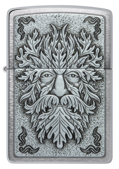 Zippo Green Man Emblem Windproof Pocket Fuel Refillable Lighter, BIS Certified