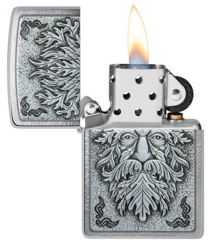 Zippo Green Man Emblem Windproof Pocket Fuel Refillable Lighter, BIS Certified