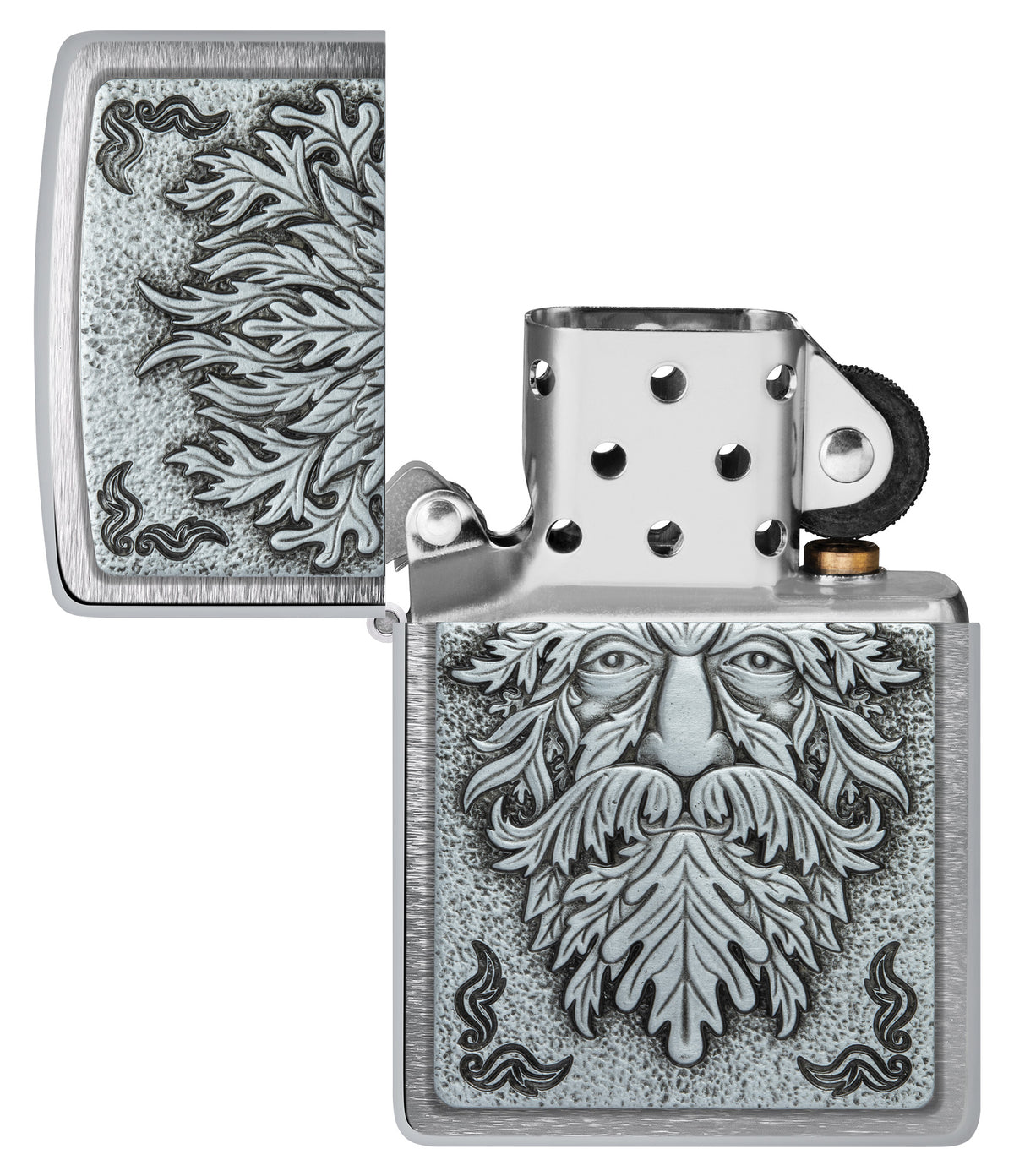 Zippo Green Man Emblem Windproof Pocket Fuel Refillable Lighter, BIS Certified