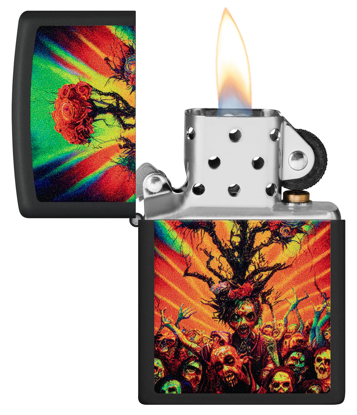Zippo 218 Abstract Zombie Design Windproof Pocket Fuel Refillable Lighter, BIS Certified