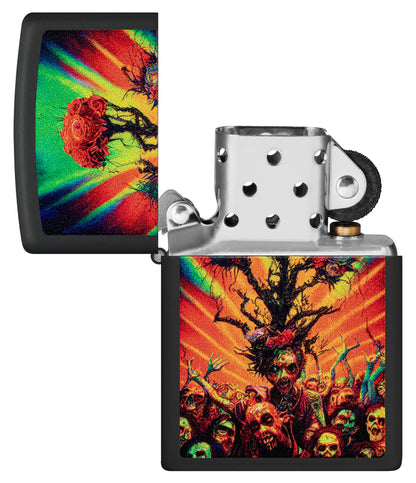 Zippo 218 Abstract Zombie Design Windproof Pocket Fuel Refillable Lighter, BIS Certified