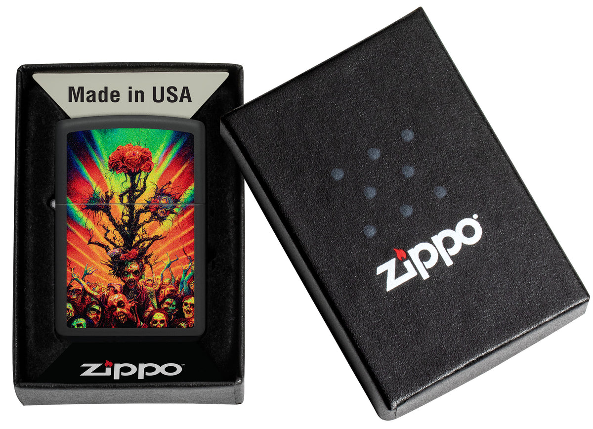 Zippo 218 Abstract Zombie Design Windproof Pocket Fuel Refillable Lighter, BIS Certified