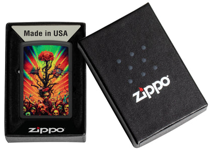Zippo 218 Abstract Zombie Design Windproof Pocket Fuel Refillable Lighter, BIS Certified
