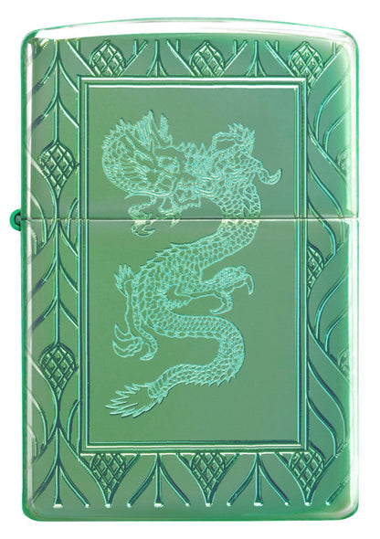 Zippo Armor HP Green Elegant Dragon Windproof Pocket Fuel Refillable Lighter – BIS Certified