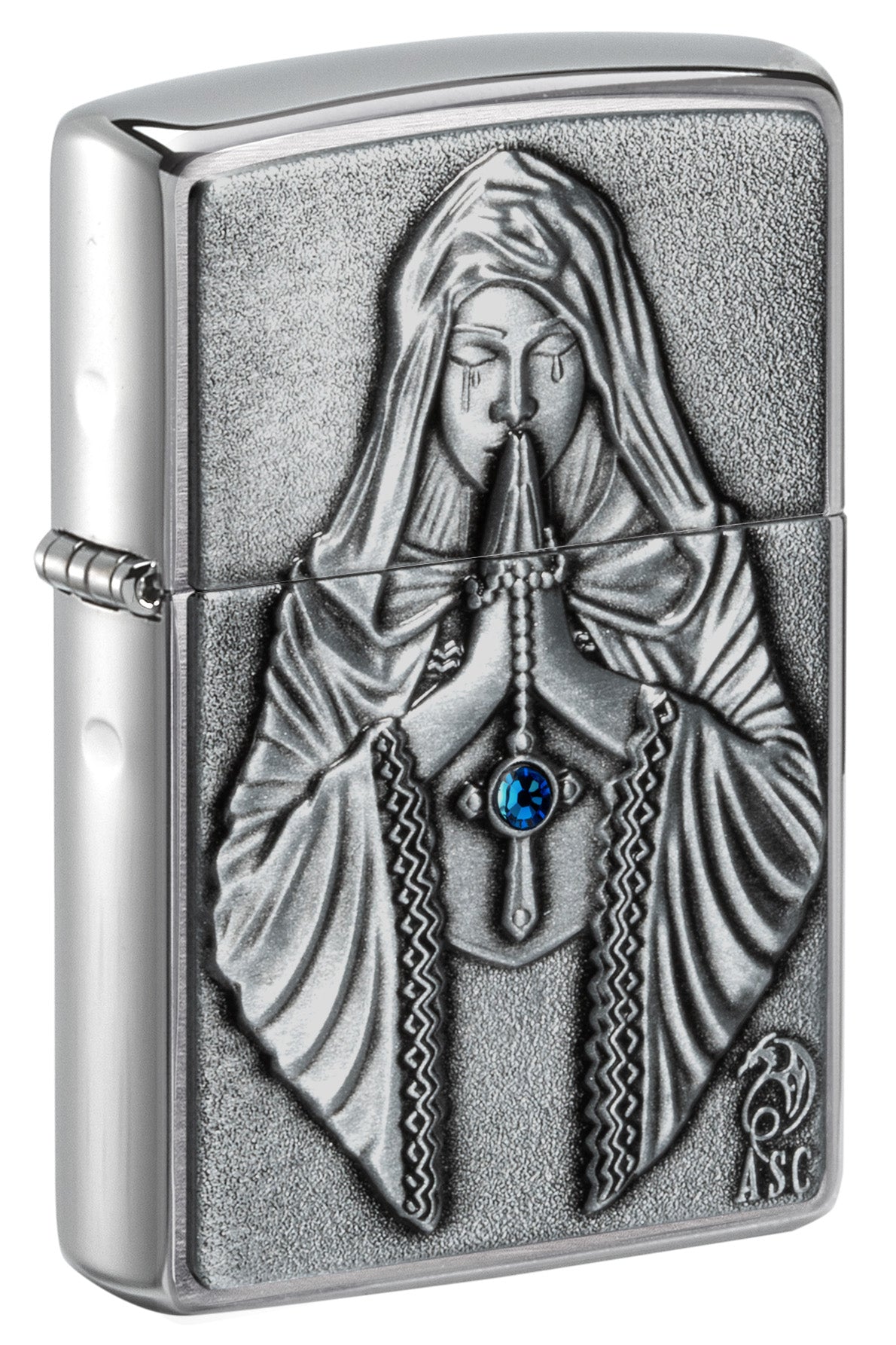 Zippo Anne Stokes Gothic Prayer Emblem Windproof Pocket Fuel Refillable Lighter, BIS Certified