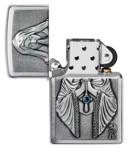 Zippo Anne Stokes Gothic Prayer Emblem Windproof Pocket Fuel Refillable Lighter, BIS Certified