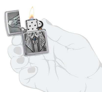 Zippo Anne Stokes Gothic Prayer Emblem Windproof Pocket Fuel Refillable Lighter, BIS Certified