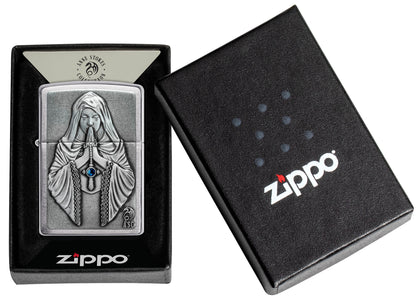 Zippo Anne Stokes Gothic Prayer Emblem Windproof Pocket Fuel Refillable Lighter, BIS Certified