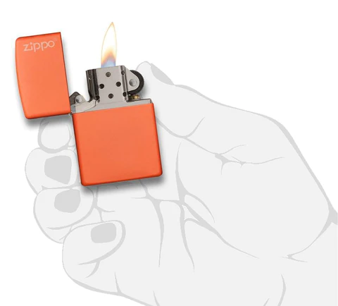 Classic Orange Matte Zippo Logo Customizable