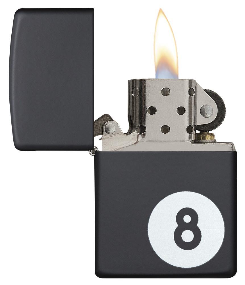 Eight Ball Pocket Lighter, Black Matte
