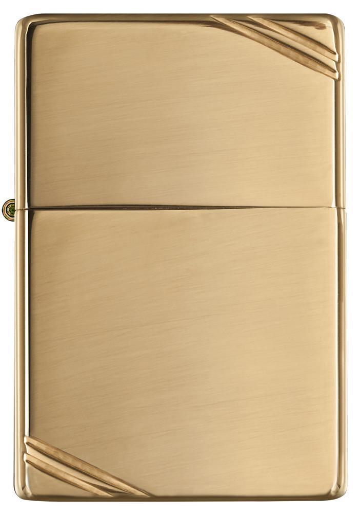 Vintage High Polish Brass Pocket Lighter with Slashes Pocke