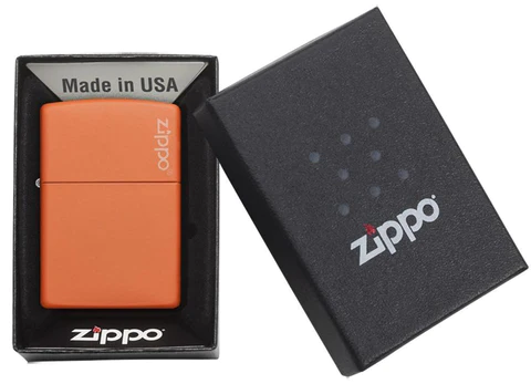 Classic Orange Matte Zippo Logo Customizable