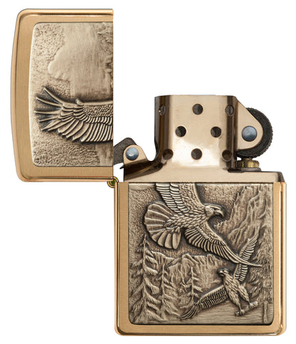 Where Eagles Dare Brushed Brass Pocket Lighter