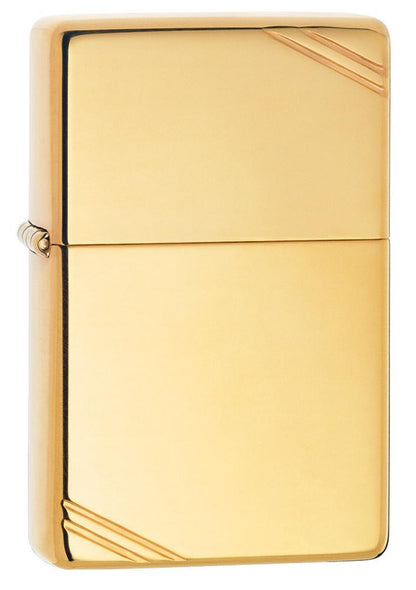 Vintage High Polish Brass Pocket Lighter with Slashes Pocke