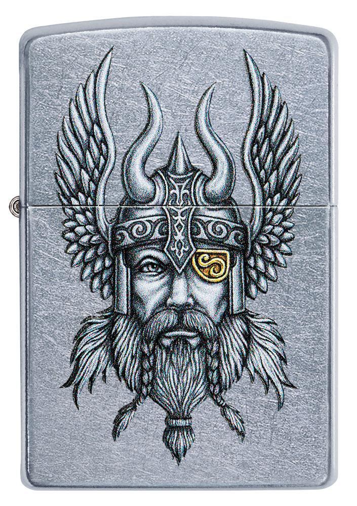Viking Warrior Design Street Chrome Pocket Lighter