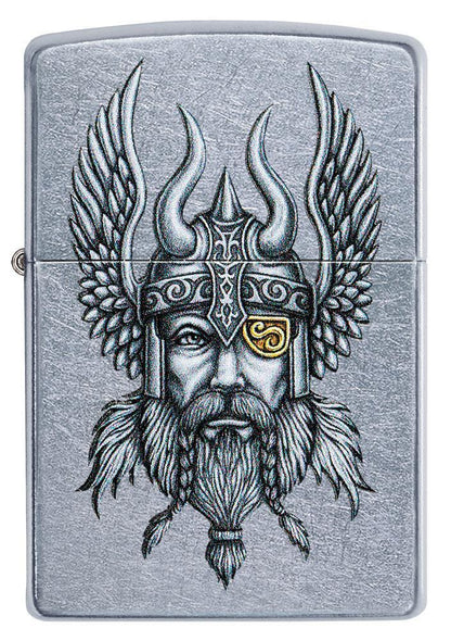 Viking Warrior Design Street Chrome Pocket Lighter