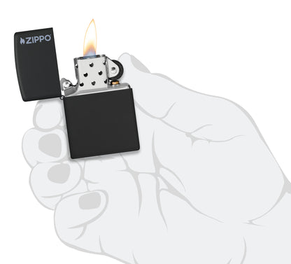 Classic Black Matte with Zippo Logo Pocket Lighter