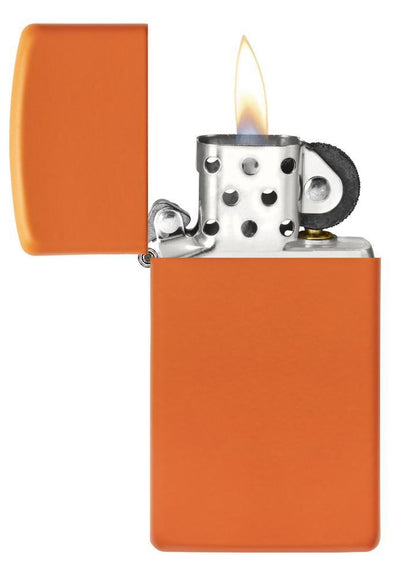 Slim Orange Matte Pocket Lighter