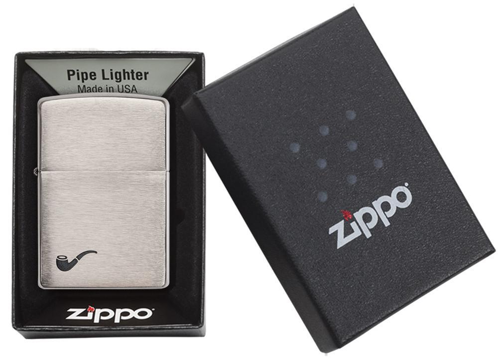 Brushed Chrome Pipe Pocket Lighter
