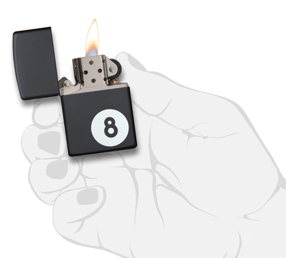 Eight Ball Pocket Lighter, Black Matte