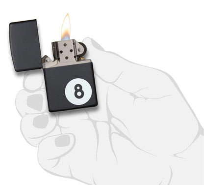 Eight Ball Pocket Lighter, Black Matte
