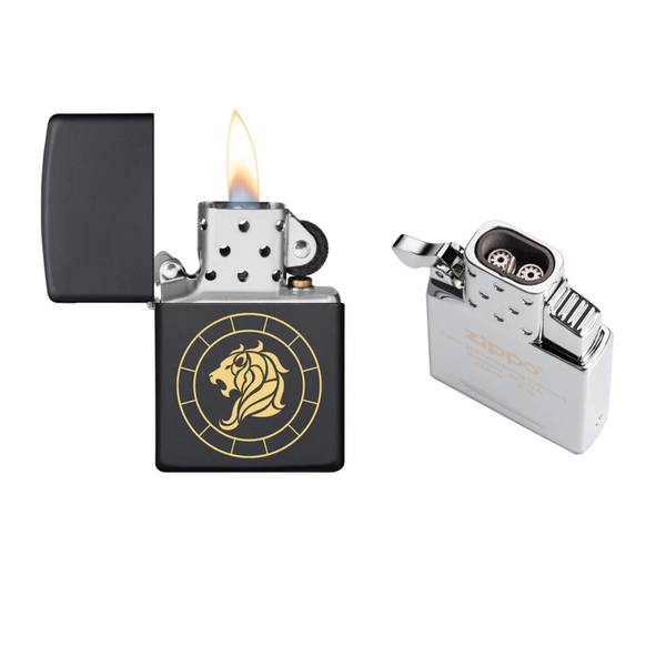 Leo Zodiac Sign Design and FREE Double Torch Butane Insert