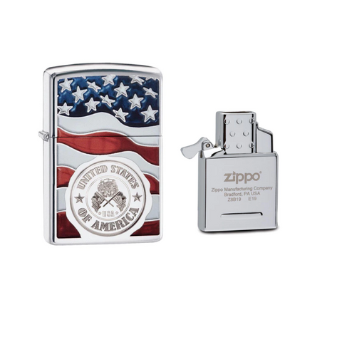 American Stamp on Flag and FREE Double Torch Butane Insert