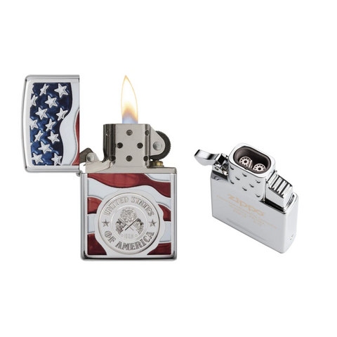 American Stamp on Flag and FREE Double Torch Butane Insert