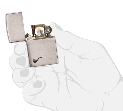 Brushed Chrome Pipe Pocket Lighter