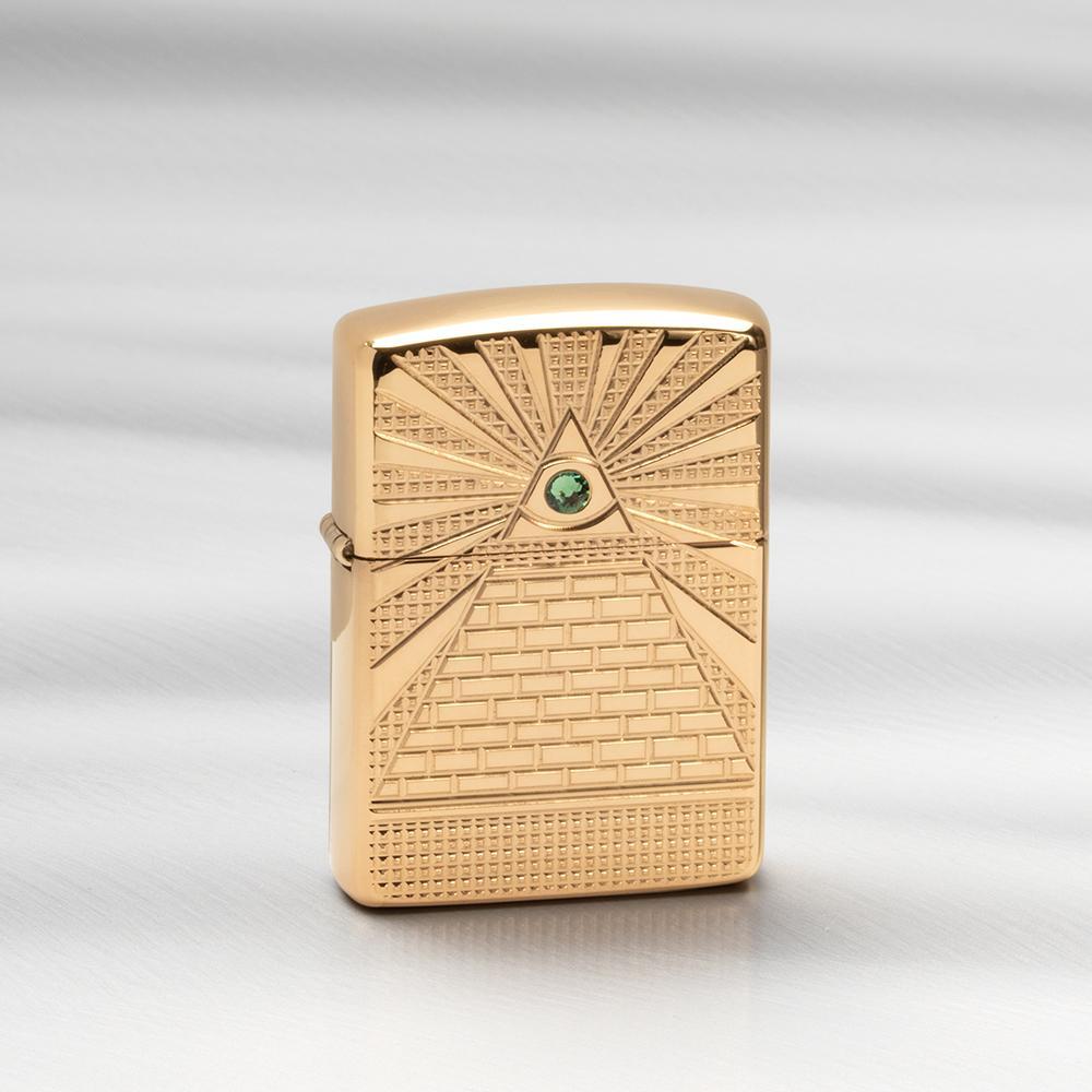 Eye of Providence High Polish Brass Design Pocket Lighter