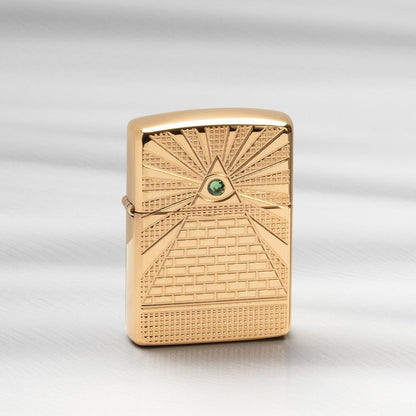 Eye of Providence High Polish Brass Design Pocket Lighter