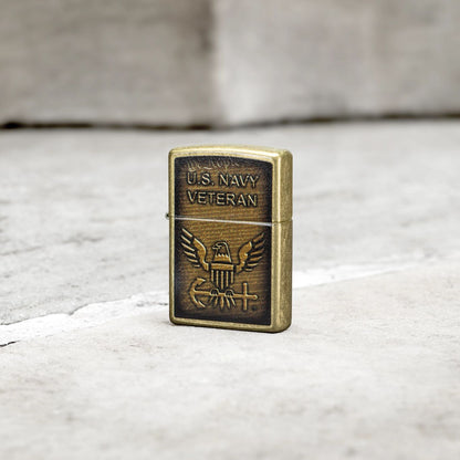 Zippo United States Navy® Street Brass Pocket Lighter