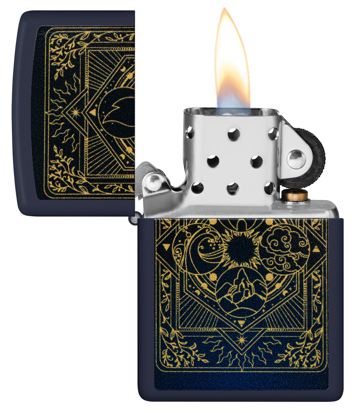 Zippo Elements Design Navy Matte Pocket Lighter