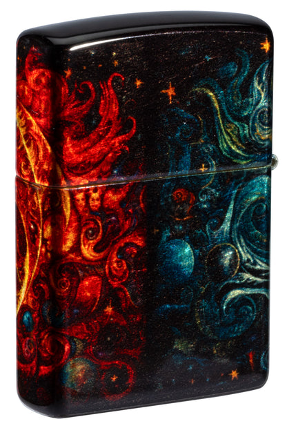 Zippo Sun and Moon Design 540 Tumbled Brass Pocket Lighter