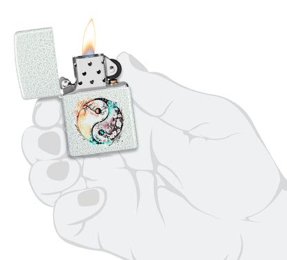 Zippo Floral Yin and Yang Design Glacier Pocket Lighter