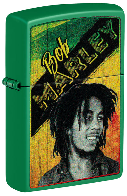 Zippo Bob Marley Grass Green Design Pocket Lighter