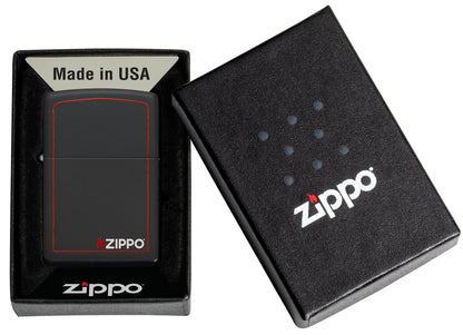 Black Matte with Red Border Pocket Lighter